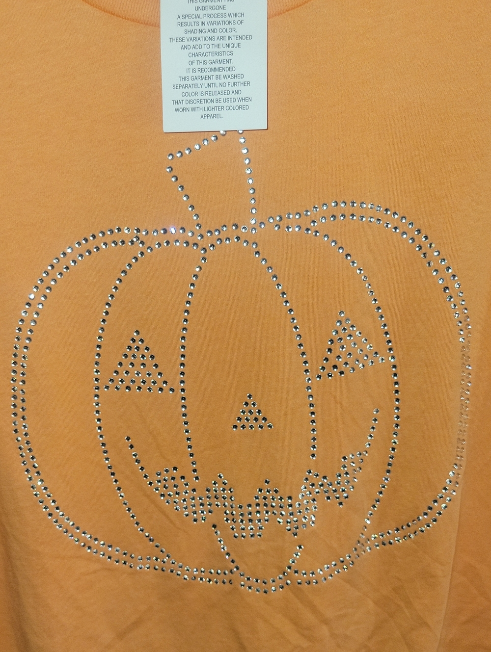 Goodie Two Sleeves Orange Pumpkin Crop Top - Picture 2 of 6
